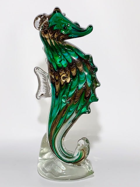 Awesome MURANO Multi Colored Nearly 10-11 Inches Tall Art Glass Seahorse: Beautiful Piece – Multiple Photos Posted