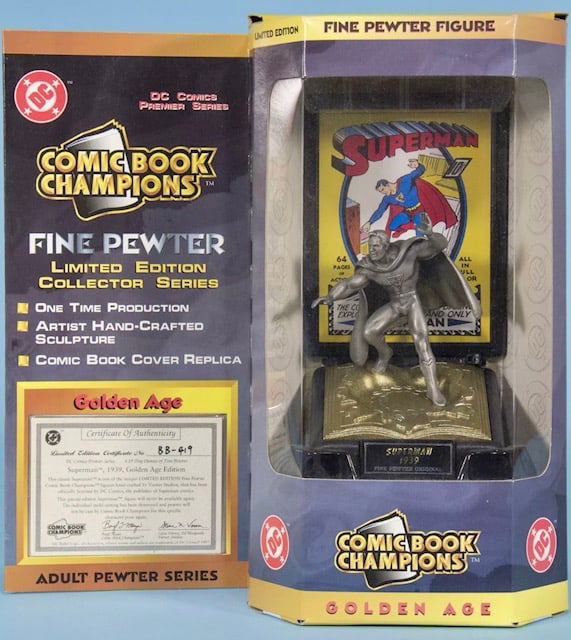 DC Comic Books 1939 Golden Age SUPERMAN Pewter Figurine (1 of 1)