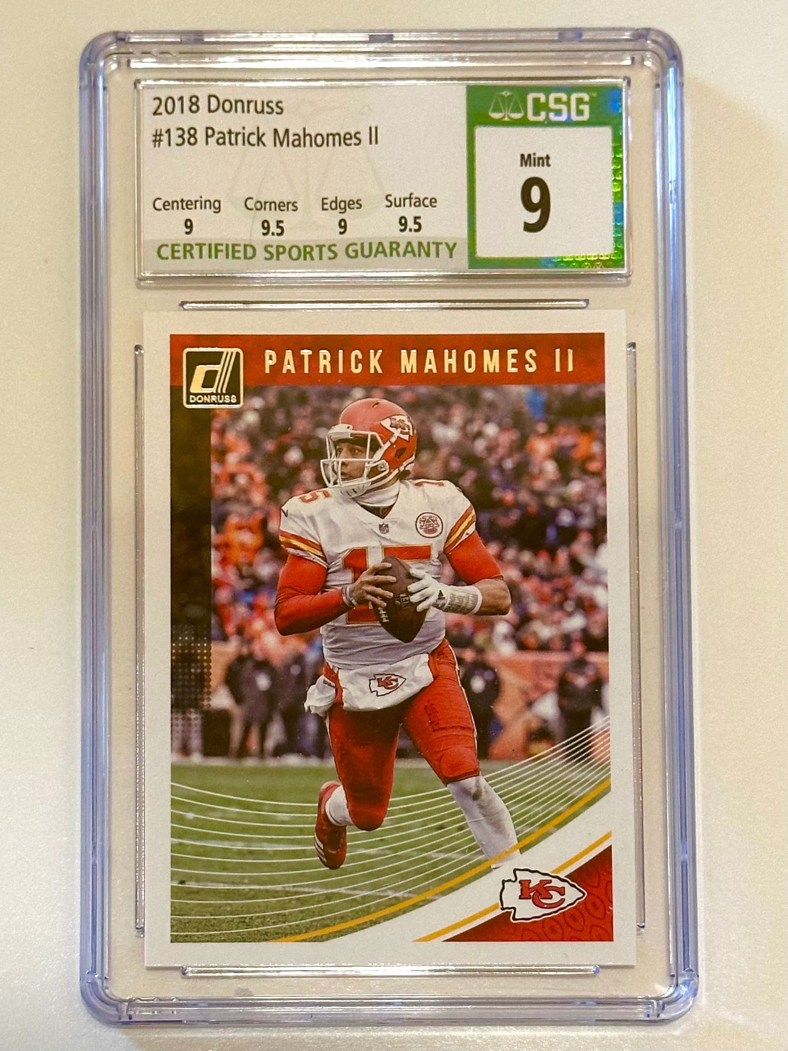 Graded Mint PATRICK MAHOMES 2018 Donruss Rookie Football Card (1 of 2)