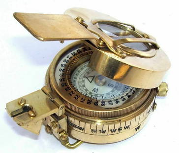 Awesome Gold/Brass Military Prismatic Compass: Beautiful Condition – Multiple Photos Posted