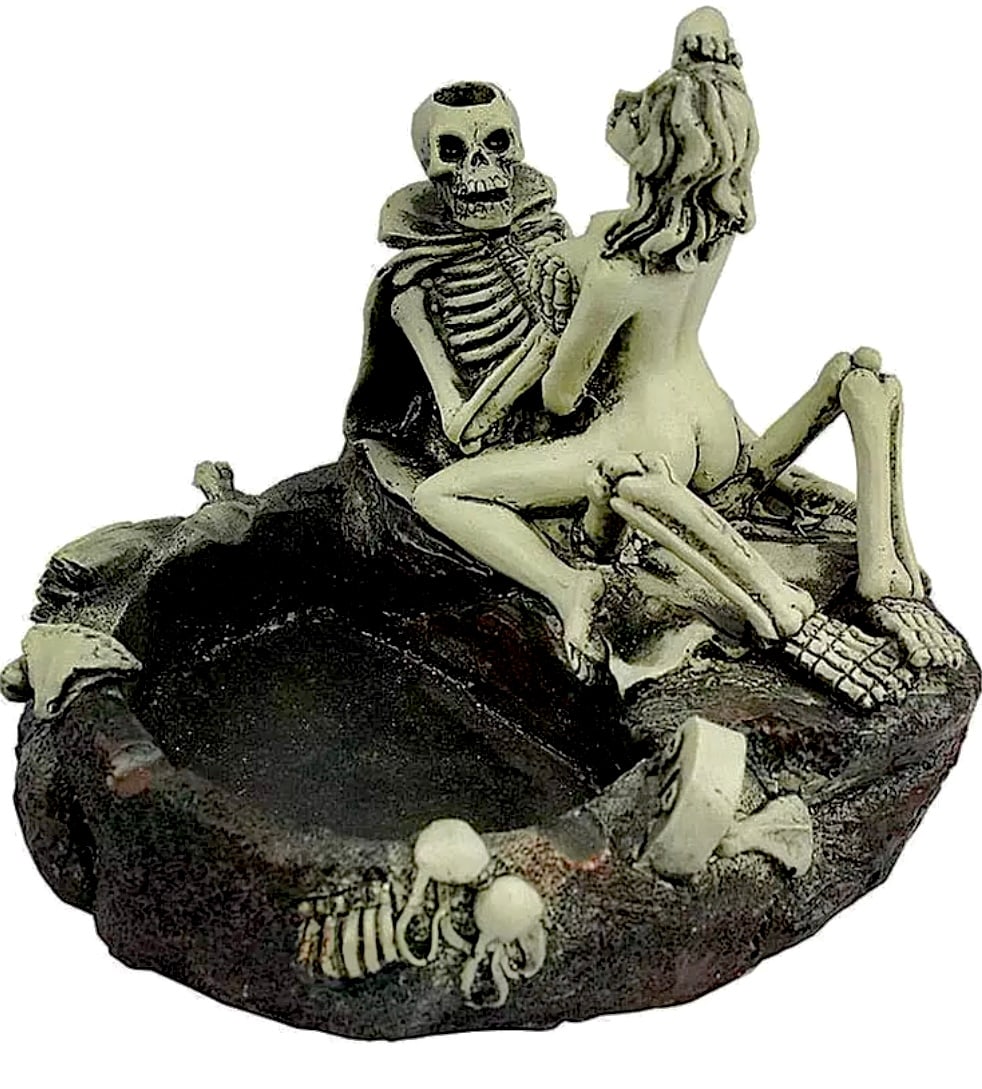 Unique Gothic Skeleton Doing the Nasty Ashtray (1 of 4)