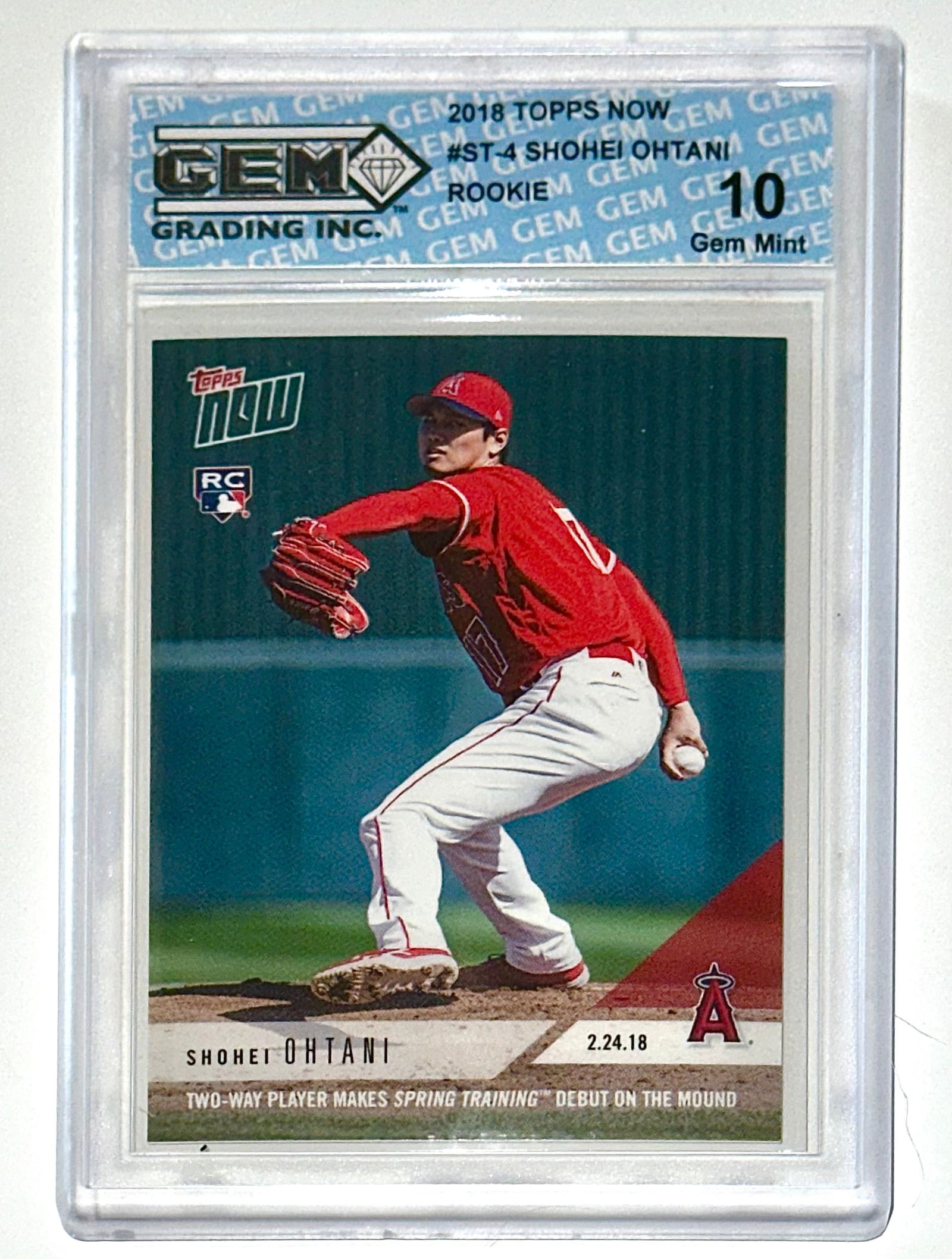 2018 Topps Now 1st Gem Mint 10 SHOHEI OHTANI Rookie Baseball Card (1 of 2)