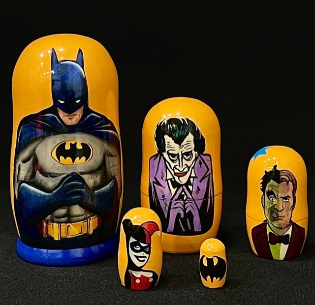 Rare D.C. Comics BATMAN Russian Made Matryoshka Nesting Dolls (1 of 1)