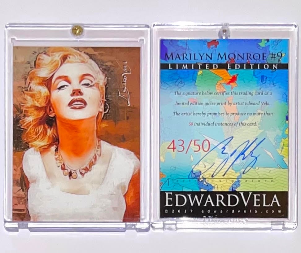 1 of 50 MARILYN MONROE Artist Signed Giclee Art Card: Only 50 Produced - Hand Signed and Numbered by Artist – Encased