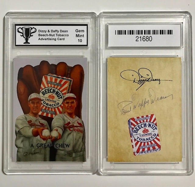 DIZZY & DAFFY DEAN Tobacco Advertising Baseball Card: Gem Mint 10. PLEASE READ CAREFULLY. ALL Advertising Cards are Reproduction Promotional Cards and NOT Original Period Cards. We do NOT know when these were Issued or who issued them. We can only descri