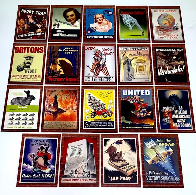 19 Rare WW2 Poster and Propaganda Trading Cards/B (1 of 1)