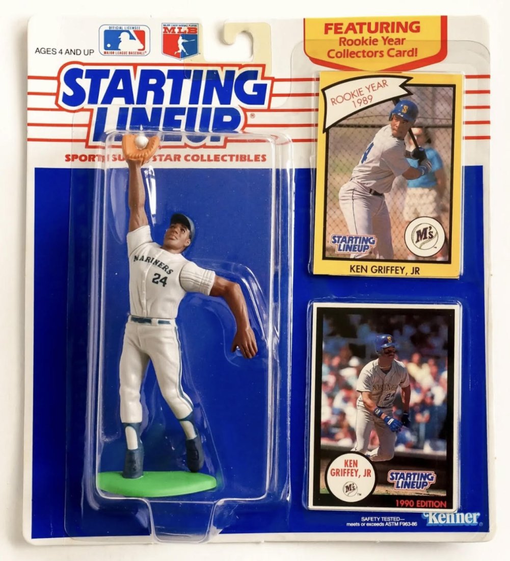 1st Edition Sealed KEN GRIFFEY Jr Rookie Starting Lineup with 2 Rookie Cards: Hard to Find - Package has not been opened - See all Photos