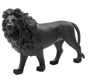 Scarce 500 Made DAUM France Pate de Verre Black Crystal SAND LION