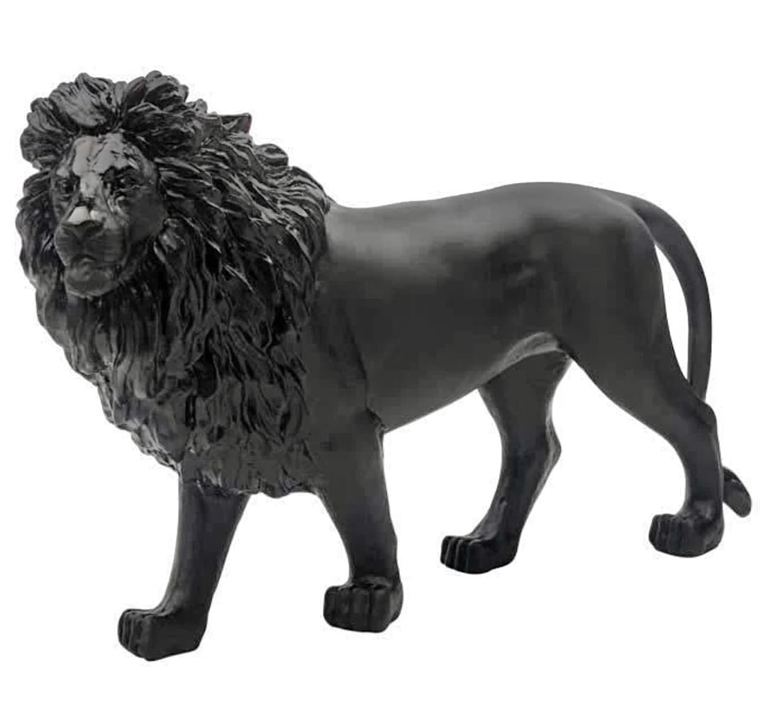 Scarce 500 Made DAUM France Pate de Verre Black Crystal SAND LION
