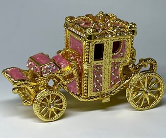 FABERGE Enameled Royal Coronation Coach Trinket Box