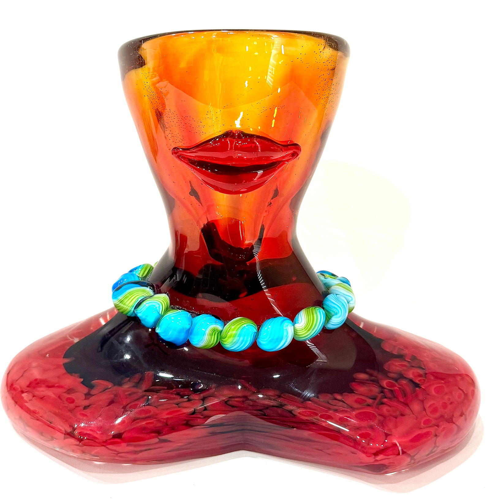 Contemporary MURANO Studio Art Glass Centerpiece Vase (1 of 5)
