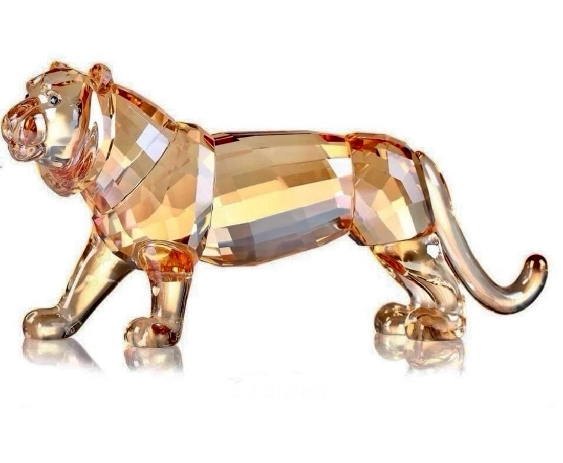 Awesome Swarovski style Austrian Gold Crystal TIGER: Like New Condition – Approximately 7 Inches Long - Multiple Photos Posted