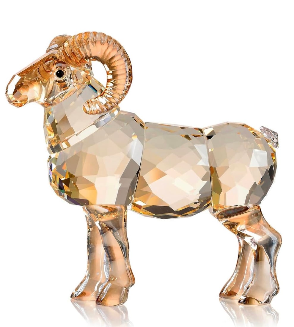 Awesome Swarovski style Austrian Gold Crystal RAM: Like New Condition – Multiple Photos Posted