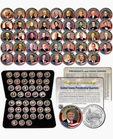 45 Washington DC Presidential Quarters Collection w/COA