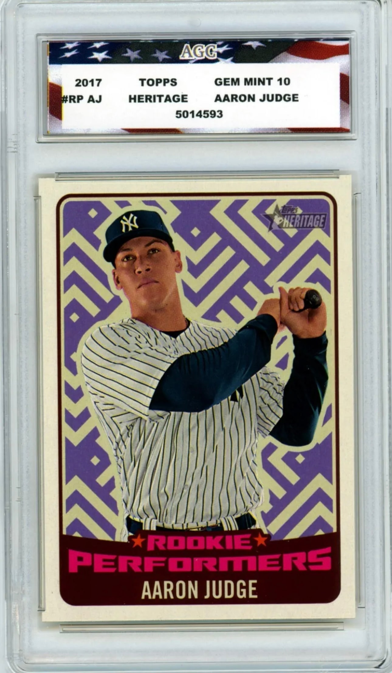2017 Gem 10 Topps Heritage AARON JUDGE Rookie Baseball Card (1 of 2)