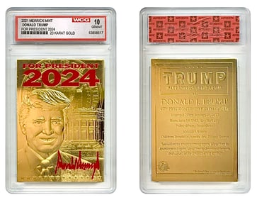 Gem 10 DONALD TRUMP for President 23kt Gold Card