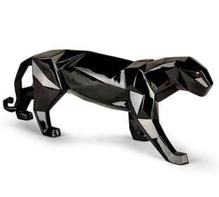 Rare LLADRO Museum 20 Inch Porcelain Black Panther in Original Box
