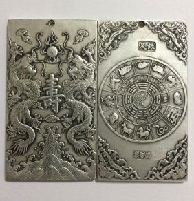 4oz Chinese Hallmarked Embossed Tibetan Silver Art Bar