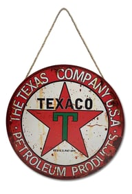 Retro TEXACO Gasoline Station Hand Painted Wood Sign