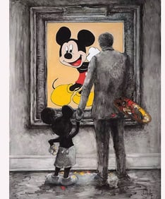 Walt Disney & Mickey Mouse Art Print on Canvas 16 x 24