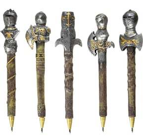Set of 5 Medieval Knights of Templar Pen Collection