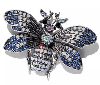 Morkopela Rhinestone Bee Brooch in the Style of FABERGE