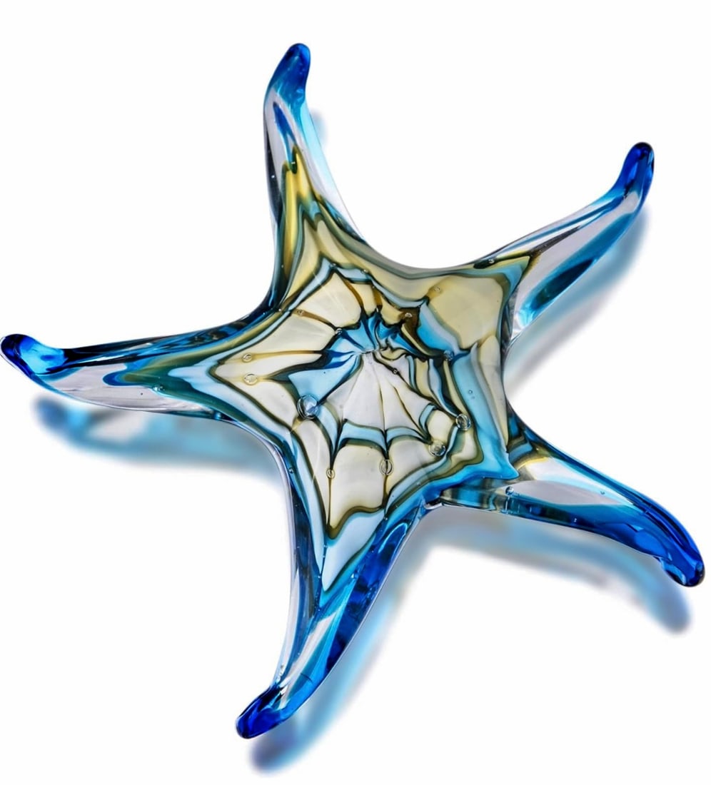 Beautiful MURANO Art Glass Multi Color Starfish (1 of 2)