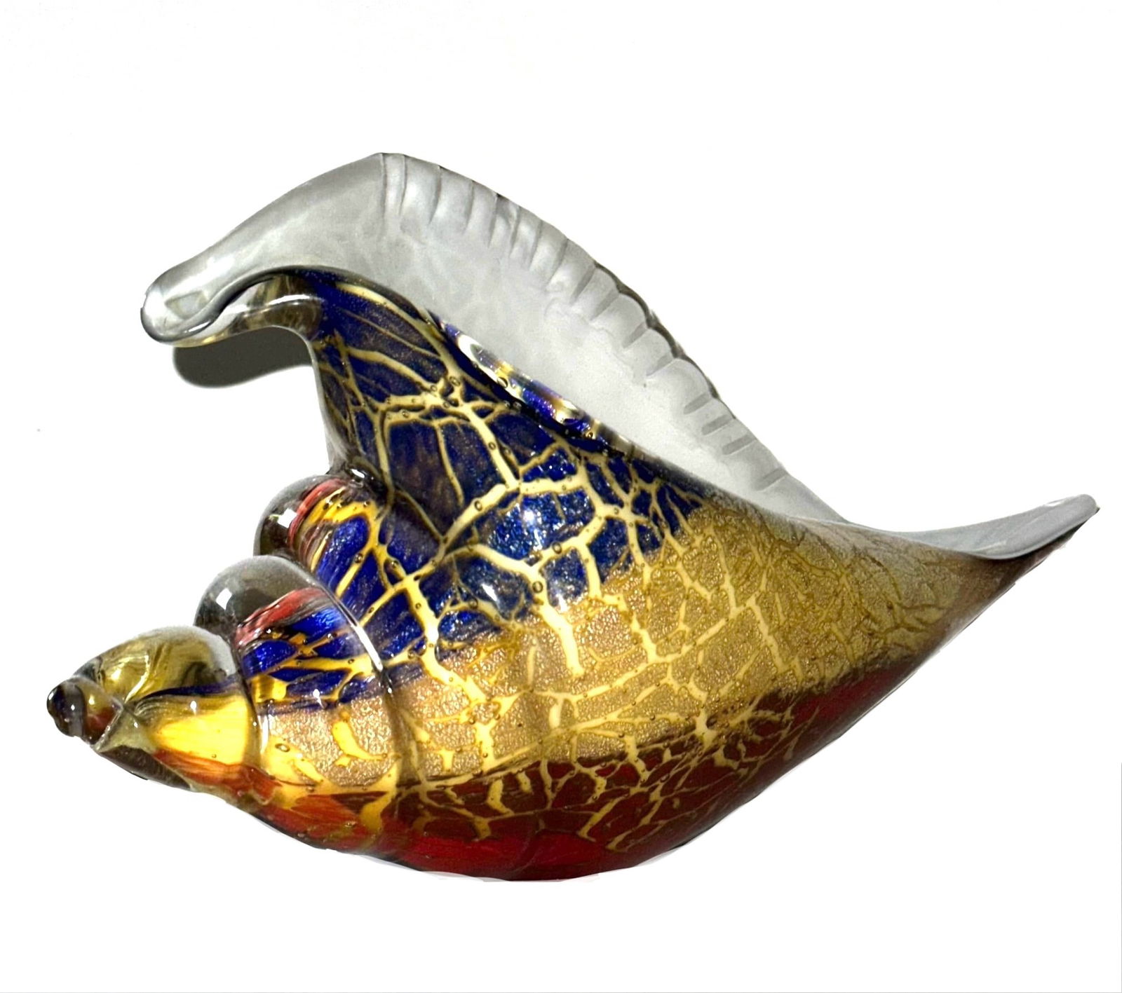 Beautiful MURANO Art Glass Multi Color Conch Seashell (1 of 3)