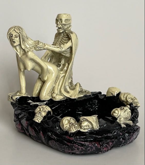 Unique Gothic Skeleton Doing the Nasty Ashtray (1 of 4)