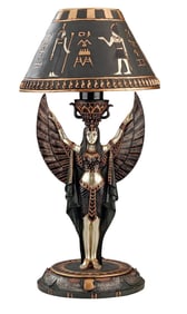 Ornate Egyptian Goddess ISIS Never on Display Figural Table Lamp