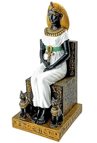 Ornate Queen of Egypt Cleopatra on the Throne Statue
