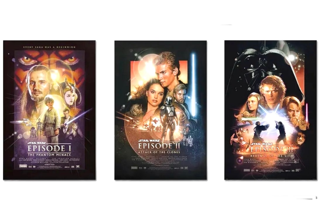 Lot of 3 Star Wars Posters 24 x 36 Episode 1 through 3 (1 of 2)
