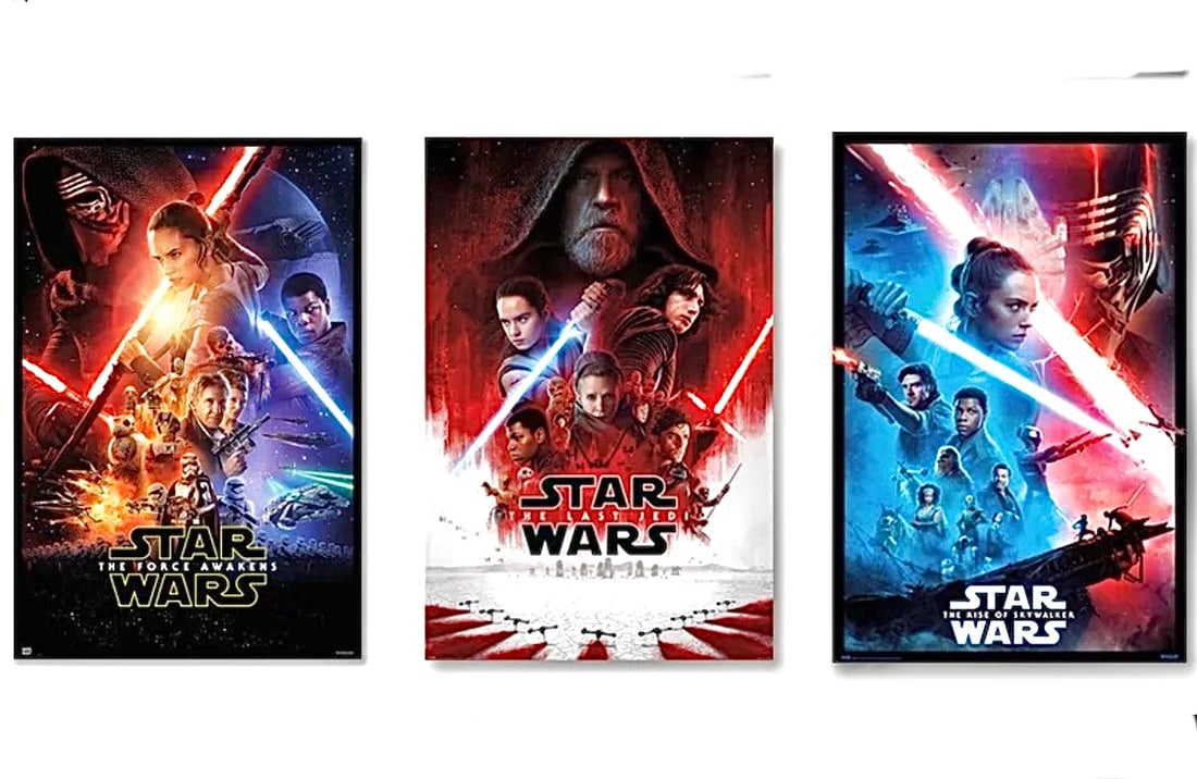 Lot of 3 Star Wars Posters 24 x 36 Episode 7 through 9 (1 of 2)