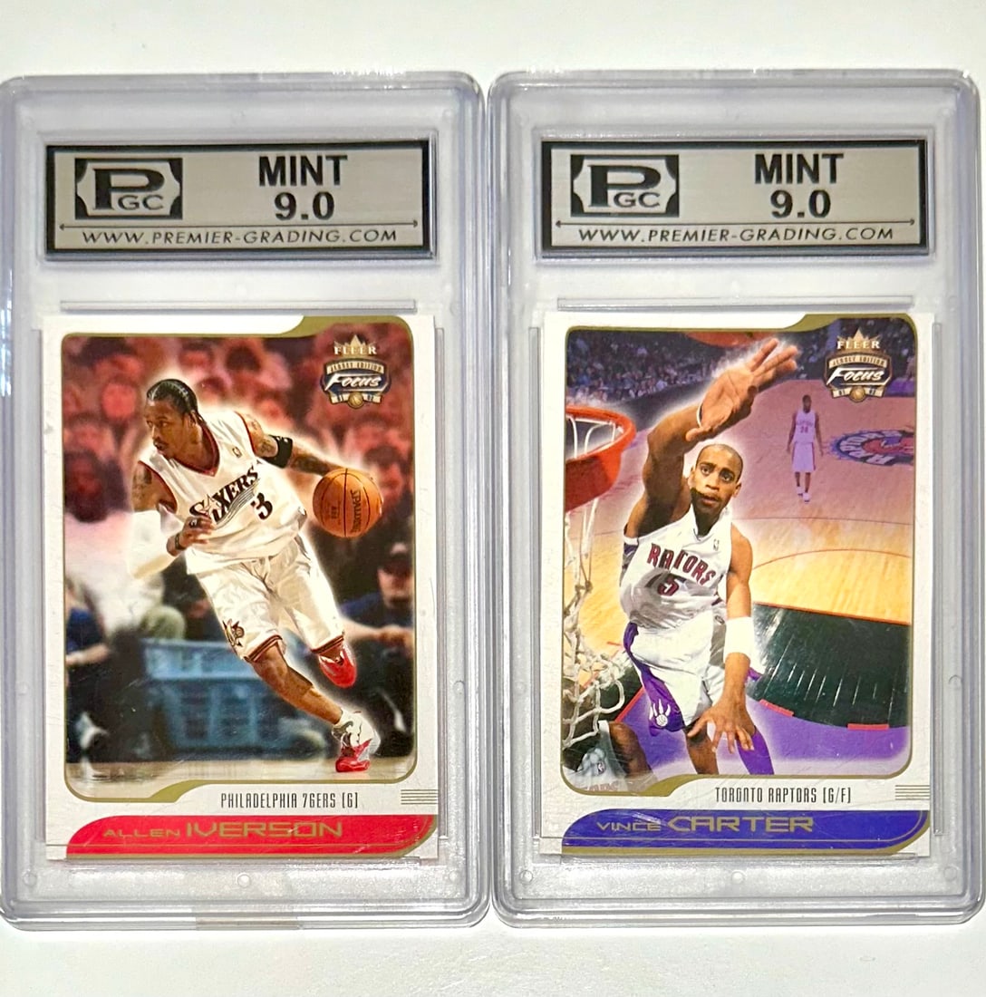 2002 Fleer Jersey Edition Allen Iverson and Vince Carter Basketball Cards (1 of 2)