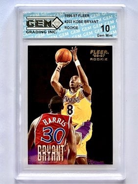 Gem Mint 10 KOBE BRYANT 1996-97 Fleer Rookie Basketball Card (1 of 2)