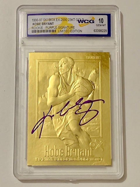 KOBE BRYANT 23k Gold Signature Edition Rookie Card: 1996-97 Kobe Bryant Rookie Basketball Card / Gem Mint 10 / Multiple Photos Posted