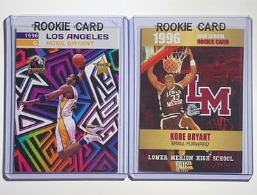 Lot of 2 KOBE BRYANT Phenom Rookie Basketball Cards