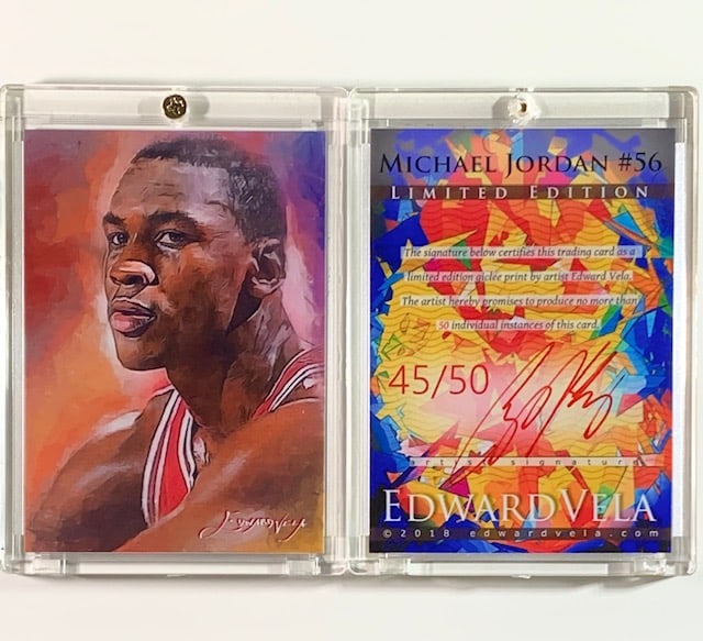 1 of 50 Artist Signed MICHAEL JORDAN Giclee Art Card (1 of 1)
