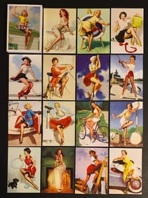 Lot of 15 GIL ELVGREN Risque Pin-Up Girl Postcards/B