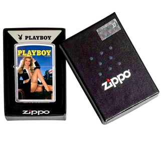 Authentic Never Used ZIPPO Playboy Risque Lighter with Original Box