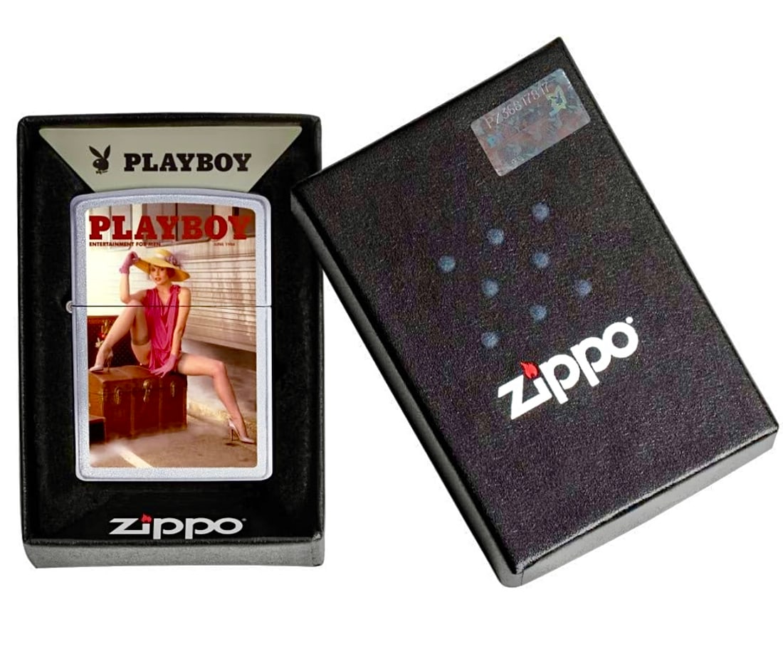 Authentic Never Used ZIPPO Playboy Risque Lighter with Original Box (1 of 3)