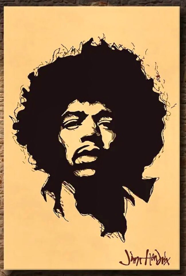 Awesome JIMI HENDRIX Canvas Art Print 16 by 24: This Canvas Art Print Measures Approximately 16 x 24 / Does Not Come Framed / Shipped out in a Mailing Tube