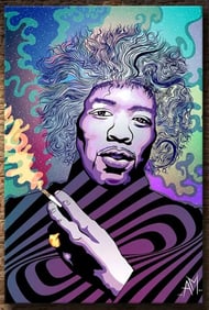 Awesome JIMI HENDRIX Canvas Art Print 16 by 24