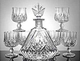 Irish Cut Whiskey Decanter Set with 6 Matching Cordials