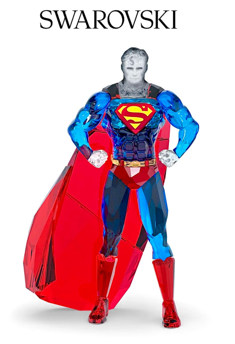 Retired DC Comics SWAROVSKI Crystal SUPERMAN Figurine with Box (1 of 6)