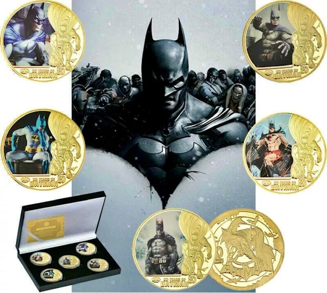 D.C. Comics 80 Years of BATMAN Clad Gold Coin Set w/COA: D.C. Comics 80 Years of BATMAN Commemorative Clad Gold Coins / Hard to Find / Multiple Photos Posted