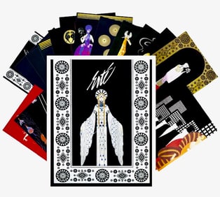 Lot of 24 - ERTE Art Deco Illustrations Postcards
