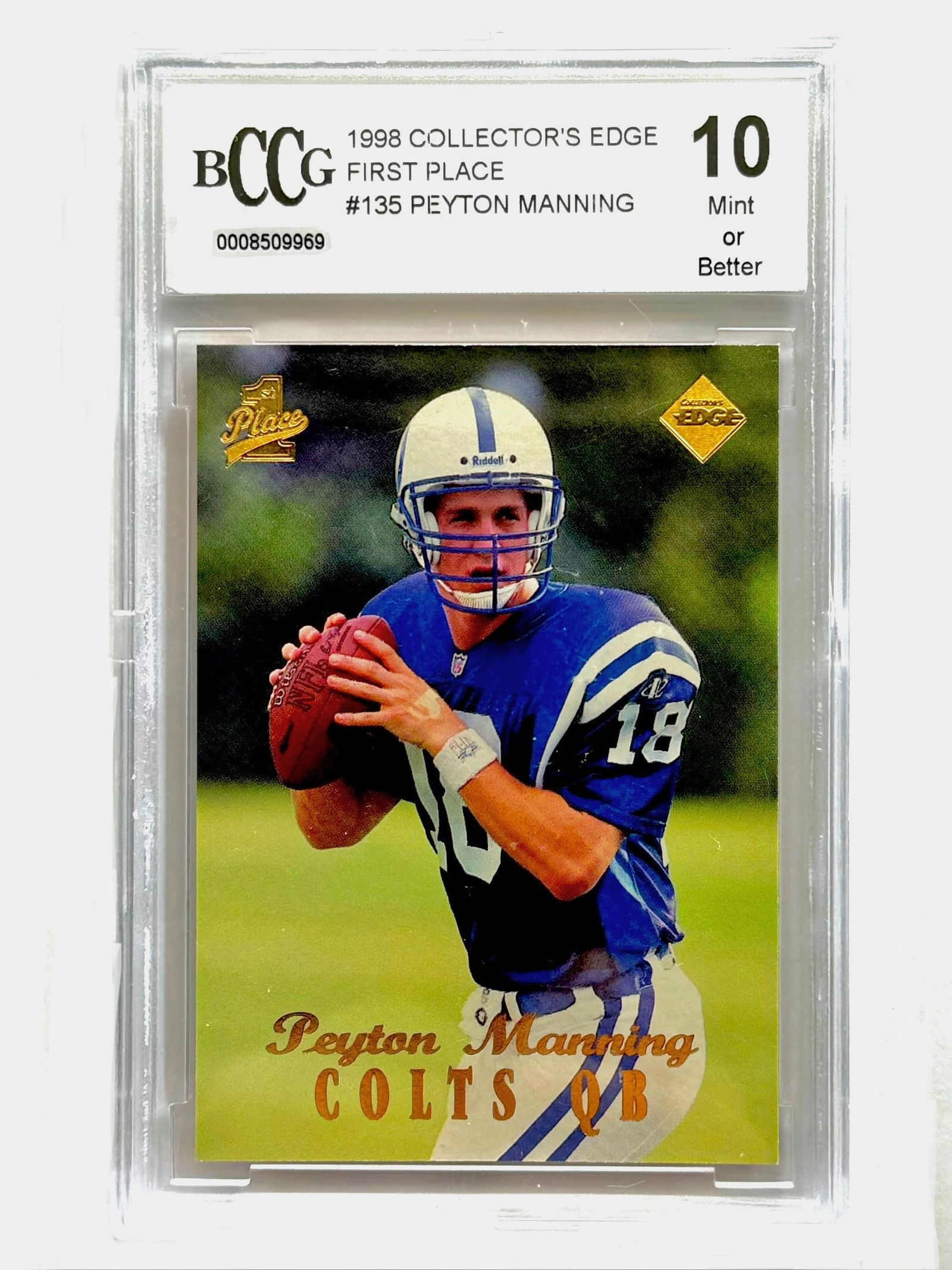 Gem Mint 10 PEYTON MANNING Rookie Football Card (1 of 2)