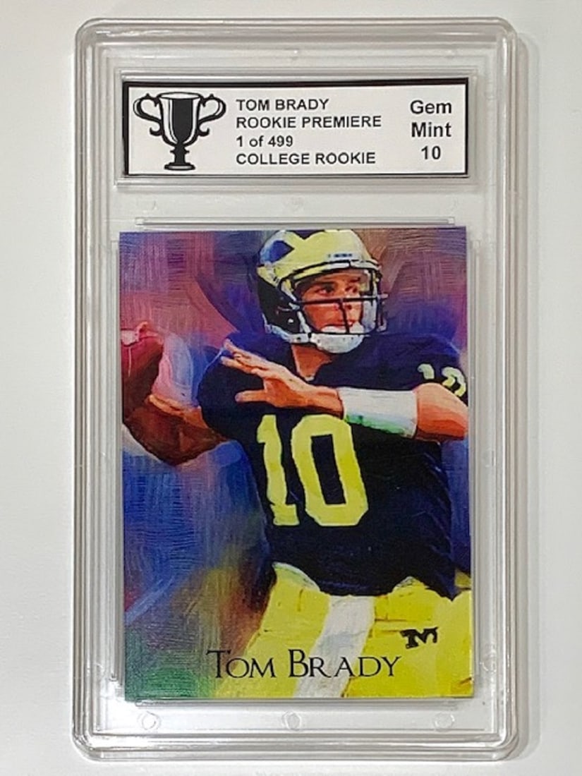 RARE 1 of 499 TOM BRADY Premiere Rookie Football Card: Gem Mint 10 / Only 499 Produced