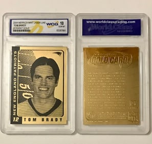 Gem 10 TOM BRADY 23k Gold Merrick Mint Football Card